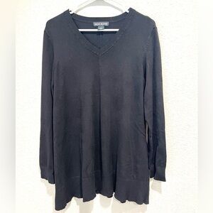 DKNY Black V-neck Sweater, L